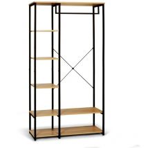 Facilitys - Cómoda moderna de madera y metal para ropa, zapatos y bolsos