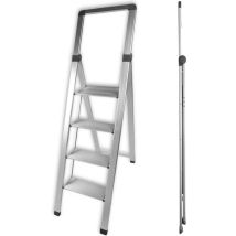 Facilitys - Escalera De 4 Peldaños De Aluminio Pro Extrafino