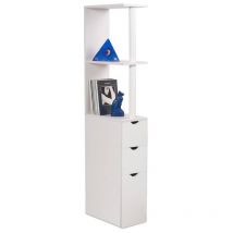 OSE - facilitys - Mueble blanco para WC/aseo o cuarto de baño con varios compartimentos de almacenamiento
