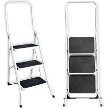 FACILITYS - Trittleiter aus Stahl, Stufe 3, breite Stufen, Sicherheit