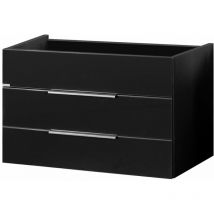 Fackelmann – Kara Waschbeckenunterbau – 2 Schubladen – Anthrazit – Lackiertes Glas – 80 x 59 x 49 cm