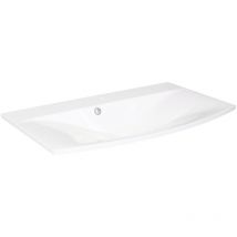 Waschbecken lugano / Waschtisch aus Gussmarmor / Maße (b x h x t): ca. 80 x 16 x 46 cm / hochwertiges, geschwungenes Waschbecken für das Badezimmer /