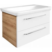 Fackelmann - Milano Waschtischunterschrank 80cm - Weiß Hochglanz -