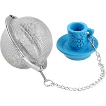 Pallina da tè con Ciondolo per Tazze, Plastica Acciaio Inossidabile, Blu - Fackelmann