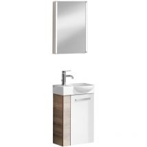 Sbc a-vero Gäste wc Set 4-teilig 45 cm, Braun hell/Weiß, rechts, Keramik Hahnloch links'-'90036145 - Fackelmann