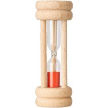 Timer a Forma di Clessidra con Sabbia, Legno, Beige, 10 x 3.5 x 3.5 cm - Fackelmann