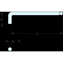 83SH.3/16 Stiftschluessel lang Kugelkopf 3/16 - Facom