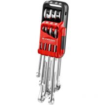 Facom 441 XL OGV Ring-Maulschlüssel Set 8-tlg. 8-19 mm Satin-Chrom-Finish Ergonomisches Design