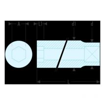 R.8EL Steckschluessel 1/4'' 12-Kant lang 8mm - Facom