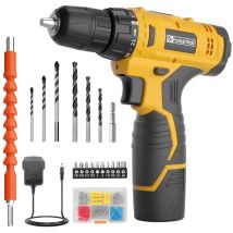 FADAKWALT 118-Piece Pink 12V Cordless Drill Driver Set - Electric Drill Driver & Household Tool Kit with DIY Cordless Power Screwdriver, LED, and 180
