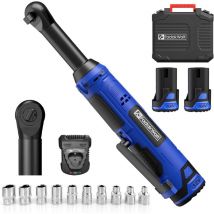 Pulituo - fadakwalt 3/8' Extended Cordless Ratchet, 12V Electric Extended Ratchet, 40 Ft-lbs (50 N-m), Extended Power Ratchet with Variable Speed, 10