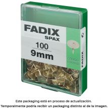 Flache Reißzwecke, vermessingt, 9 mm, Schachtel mit 100 Stück. Fadix 85761