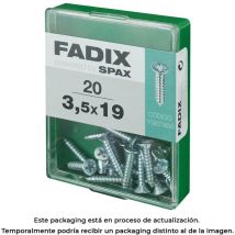 Selbstschneidende Schraube, cp, Zink, 35 x 19 mm, Karton mit 20 Stück. Fadix 85761