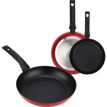 Fagor - Nela Rouge Set Juego Sartenes 20-24-28 cm Inducción Aluminio Extragrueso Antiadherente Ecológico sin pfoa Rojo