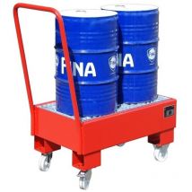 Fahrbare Auffangwanne zur Lagerung von max. 2 60-l Fässer