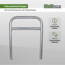 Fahrradanlehnbügel 78 x 115 cm Stahl feuerverzinkt ø 49 mm grau Einbetonieren Fahrradständer Parker Typ h