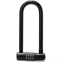 Fahrradschloss Mit 4-stelligem Code – 18 Cm Mit Langem Bügel – Wasserdichtes Fahrradschloss Mit Zurücksetzbarem Code – Elektroroller, Tore, 