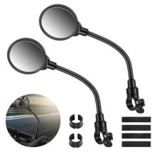 Rétroviseur Vélo, 2 Rétroviseurs De Vélo Grand Angle Rotatifs À 360°, Rétroviseurs De Sécurité Convexes En Acrylique Pour Guidon De 22 À 30 Mm, 