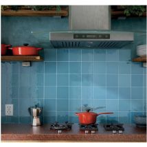 Faïence - village - azure blue - 6,5X13,2