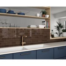 Faïence - village - walnut brown - 6,5X13,2