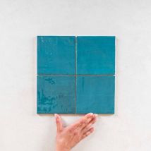 Faïence Effet Zellige la riviera 13,2x13,2cm Quetzal (1m2) - Les Carreaux de Jean