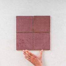 Faïence Effet Zellige la riviera 13,2x13,2cm Juneberry (1m2) - Les Carreaux de Jean