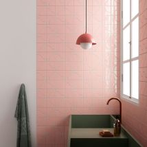Carrelage Mural Faïence Effet Graphique Revers 12x8.3cm 12x8.3cm Rose - Brillant - Boîte De 0.48 M2 12x8.3cm Rose - Brillant / Poli - Boîte De 0.48 M