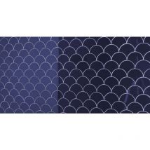 Faïence - scales - cobalto - Brillant - (0,154 m²)