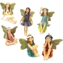 Fairy Garden Accessoires, Jardin féerique Fées, miniature Fée miniature Figurines Fée Ornement Fée Figure Fleur Fée poupée ornements multicolores Fée