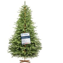 Fairytrees - Sapin De Noël Artificiel 220 Cm Arbre De Noël Avec Support En Bois Sapin Des Alpes Éléments Moulés Par Injection