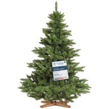 Fairytrees - Sapin De Noël Artificiel 150cm Nordmann Arbre De Noël Avec Support En Bois Sapin Avec Tronc Vert Made In Eu