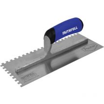 Faithfull - FAIPTNT11SS Prestige - Cazzuola dentellata in acciaio inox (6 mm), 275 x 115 mm