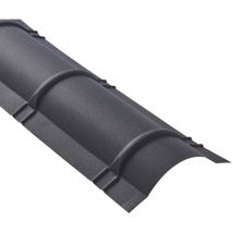 Mccover - Faîtière demi-cercle pour toiture acier galvanisé laqué mat aspect tuile l 2,1 m - Coloris - Gris anthracite mat, Longueur - 2,1 m