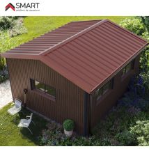 Bravo The Smart Solution - Faitière Double Crantée Tr45 - Bac Acier - Tôle De Couverture - Toiture - Coloris Brun Rouge Terracotta Ral 8012 L=2.10m, 