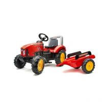 Tracteur a pédales Falk Supercharger - Des 3 ans - 100% Fabriqué en France - 60% de plastique recycléremorque inclus