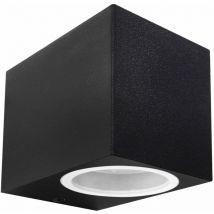 First Choice Lighting - Falmouth - Black Downards Outdoor IP44 Wall Light - Black and clear glass