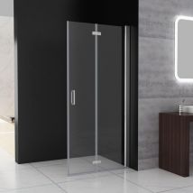 Faltbar Duschwand Walk in Dusche Pendeltüren Duschabtrennung mit Falttür Drehtür Nischentür 6mm nano Sicherheitsglas Duschtrennwand,120 x 185 cm