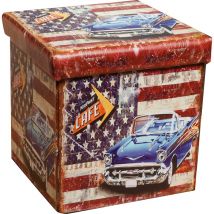 Biscottini - Faltbarer Aufbewahrungshocker America aus Kunstleder