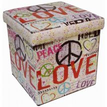 Faltbarer Aufbewahrungshocker aus Kunstleder