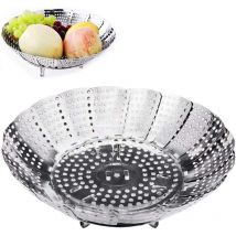ZVD - Faltbarer Dampfgarer – Edelstahl – 4 Beine – Durchmesser 14–23 cm