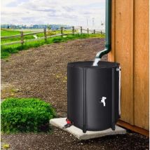 Faltbarer Wassereimer, 160 L, Pvc-wasserspeichertank Mit Wasserhahn, Zum Bewässern Und Autowaschen (schwarz)