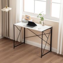 Faltbarer Schreibtisch 99x50 Cm Klappbar Ohne Montage, Platzsparender Computertisch Für Homeoffice, Kleiner Multifunktionstisch Aus Mdf Wasserfest In 