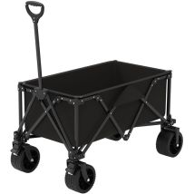 Faltbarer Transportwagen schwarz mit All-Terrain-Rädern