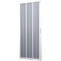 Faltduschtür aus pvc weiss h 185 mod. Flex mit seitlicher Öffnung 80 cm