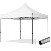 3x3 m Faltpavillon, premium Stahl 40mm, weiß