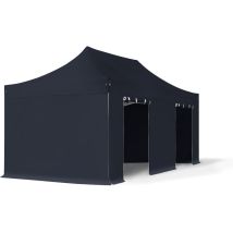 3x6 M Faltpavillon Professional Alu 40mm, Seitenteile Ohne Fenster, Schwarz