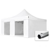 5x5 m Faltpavillon, professional Alu 50mm, Seitenteile ohne Fenster, weiß