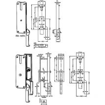 Falttortreibriegel Fuhr 1191 verzinkt rechts beidseit.Heb.f. Flachstang 30x10