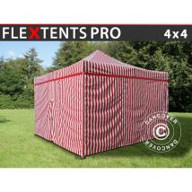 Dancover - Faltzelt Faltpavillon Wasserdicht FleXtents pro 4x4m Gestreift,