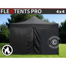 Dancover - Faltzelt Faltpavillon Wasserdicht FleXtents pro 4x4m Schwarz,